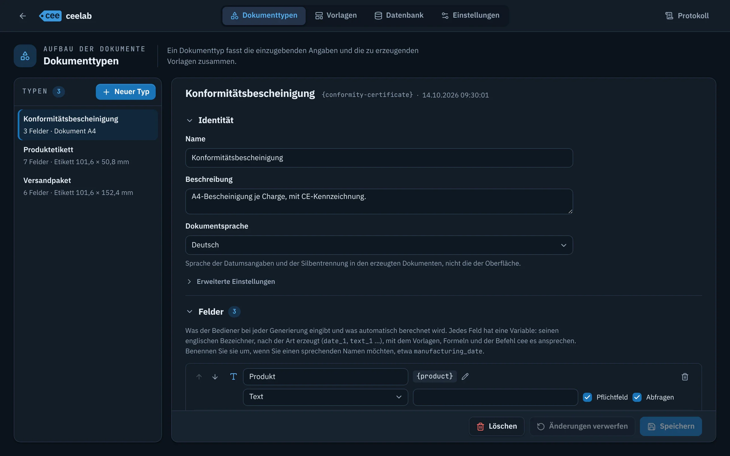 Entsperrbildschirm der Verwaltung, durch ein Passwort geschützt.