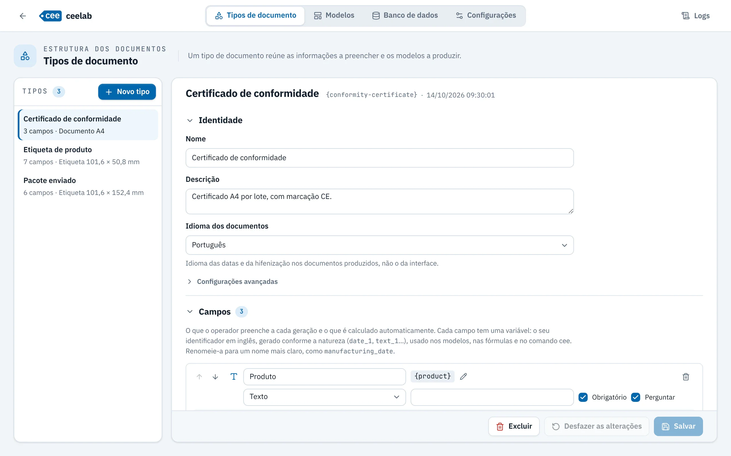 Tela de desbloqueio da administração, protegida por senha.